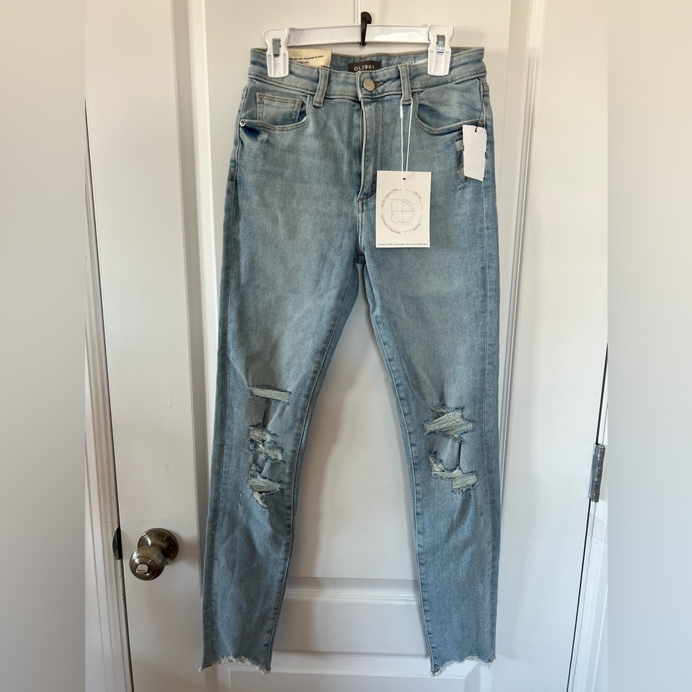 KIDS  DL1961 Light Blue Ripped Skinny Jeans